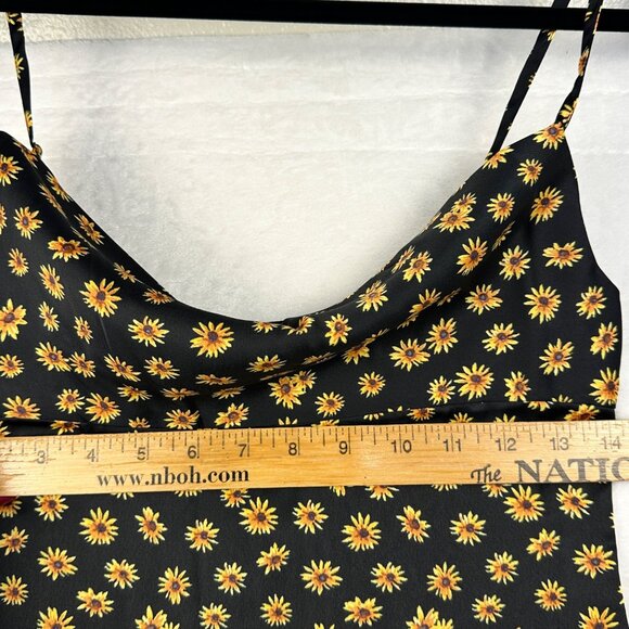 WeWoreWhat Black Babydoll Midi Slip Dress Sz 4 Daisy Print Fairy Grunge NWT - Picture 8 of 14